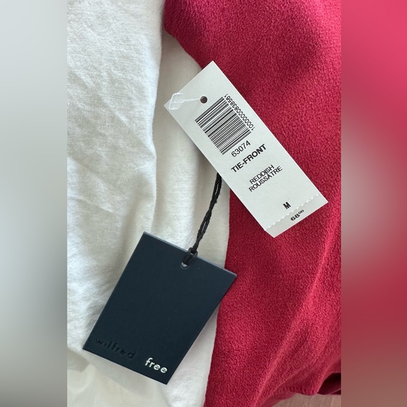 WITH TAGS: Wilfred Free Tie Front Blouse - Reddish - Picture 4 of 4